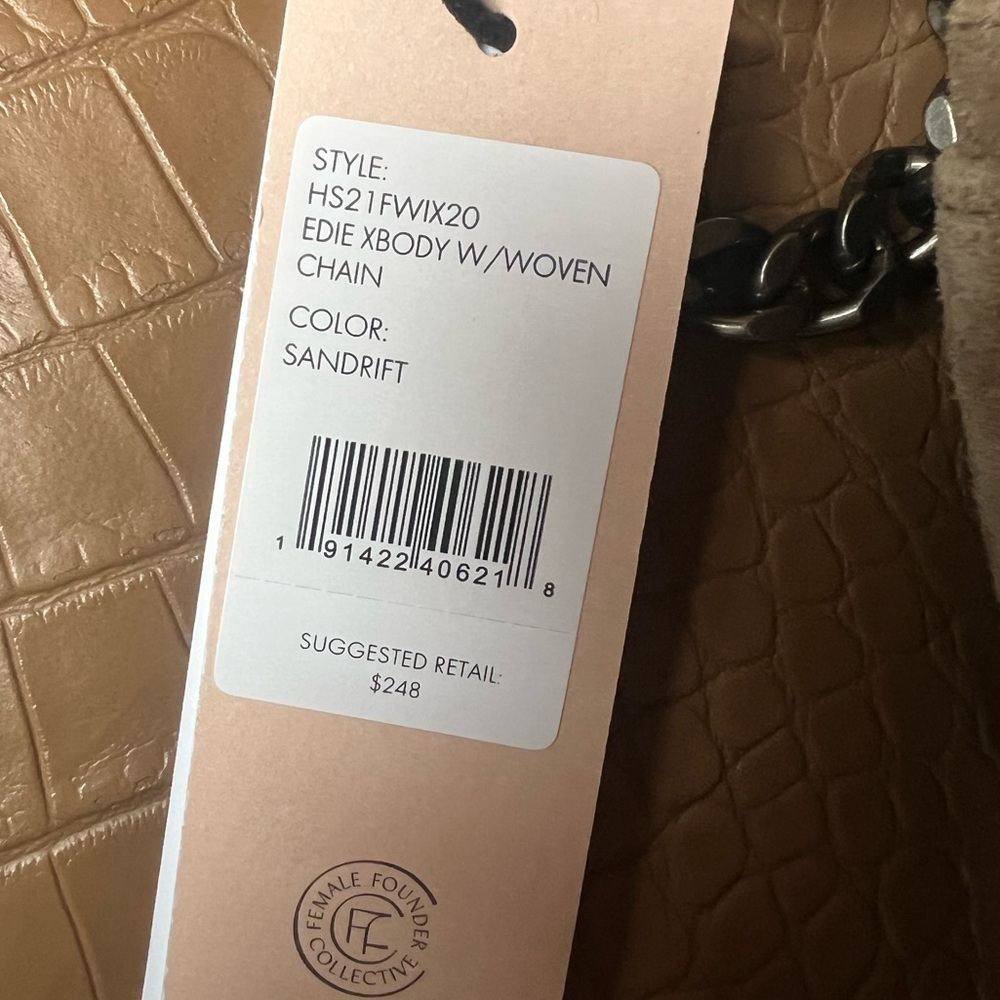 Rebecca Minkoff Edie Xbody With Woven Chain Crossbody Bag MSRP $248 SANDRIFT - Picture 5 of 6